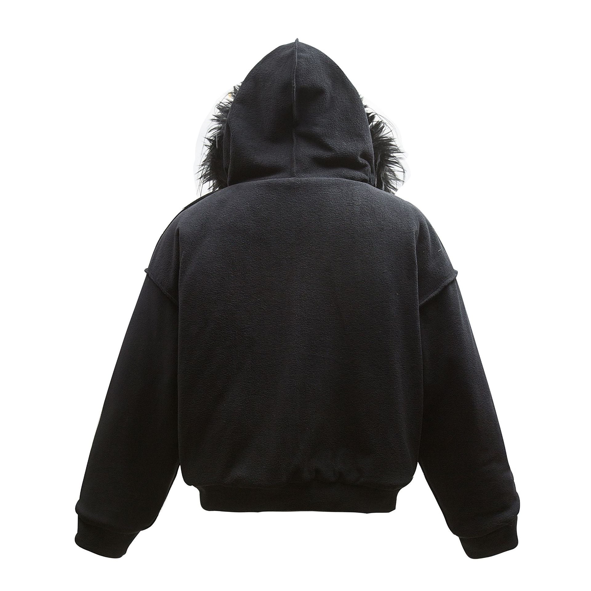 【リピート続出⚡️／2color】Faux Fur Trim Fleece Zip Jacket mry001936