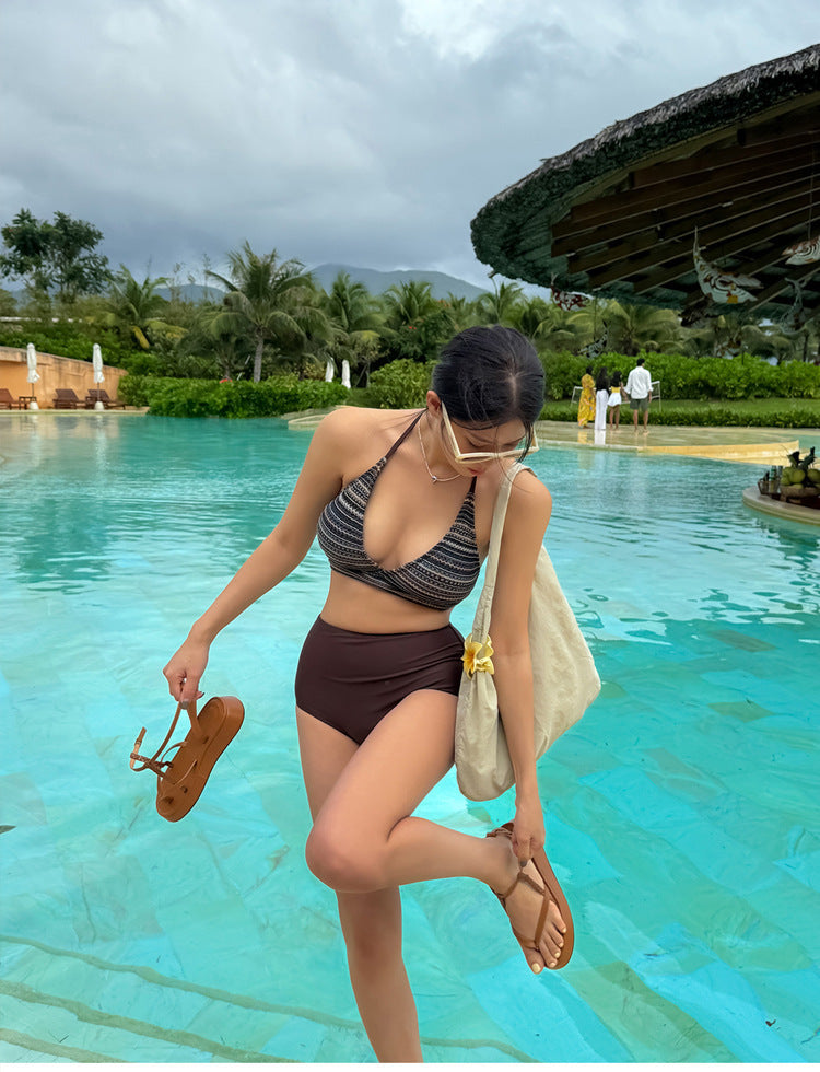 Boho Knit High-Waist Bikini mry001775