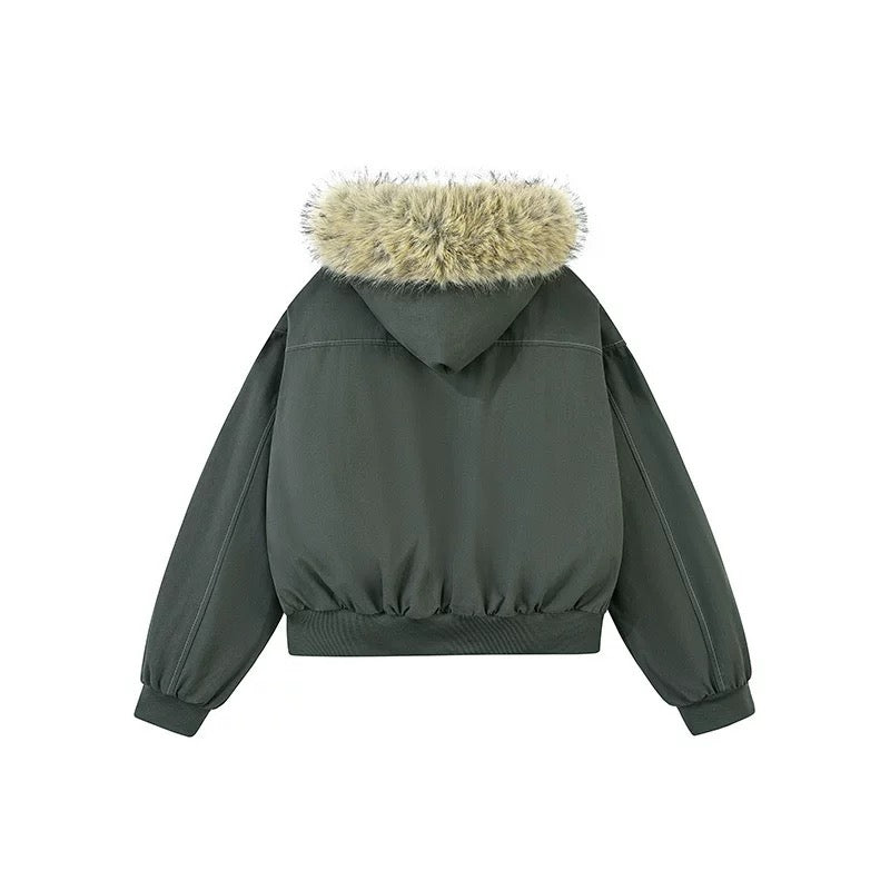 『評価★4.8以上／人気急上昇アイテム⚡️』Fur Hooded Bomber Jacket mry001796