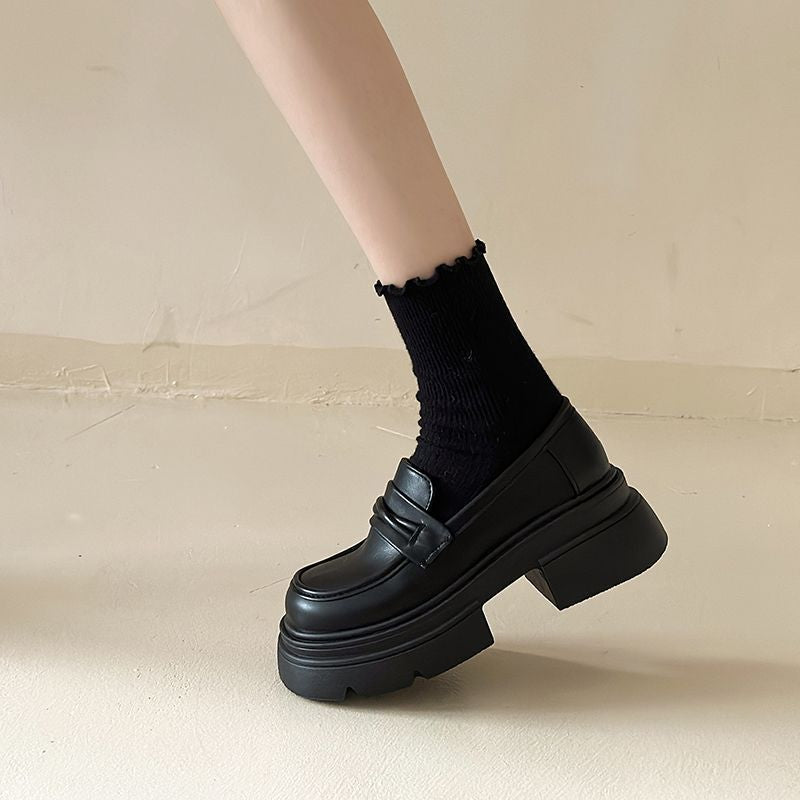 Square Toe Platform Loafers mry001978