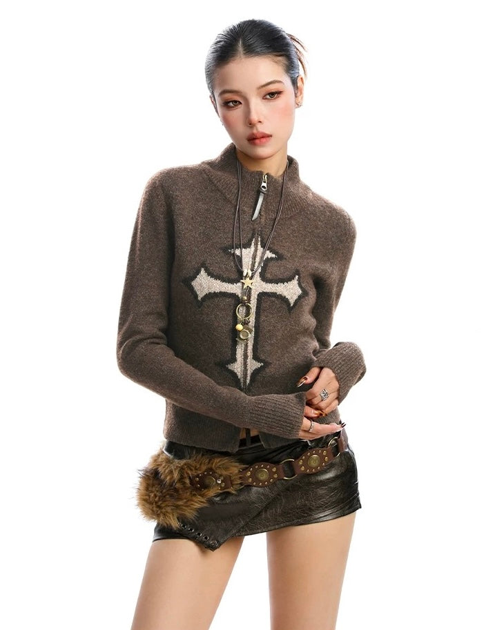 Cross Zip Knit Jacket mry002073