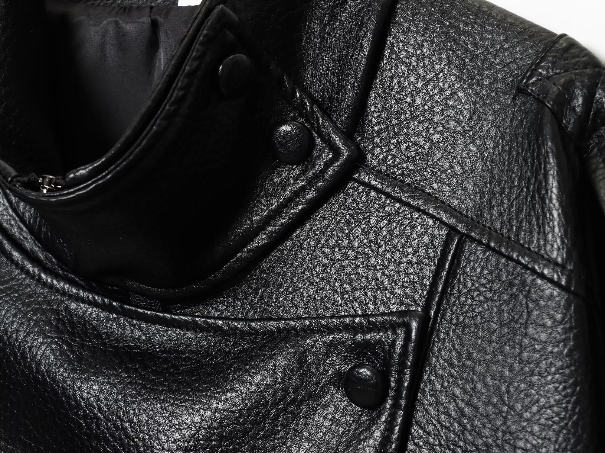 Stand Collar Leather Jacket mry002022