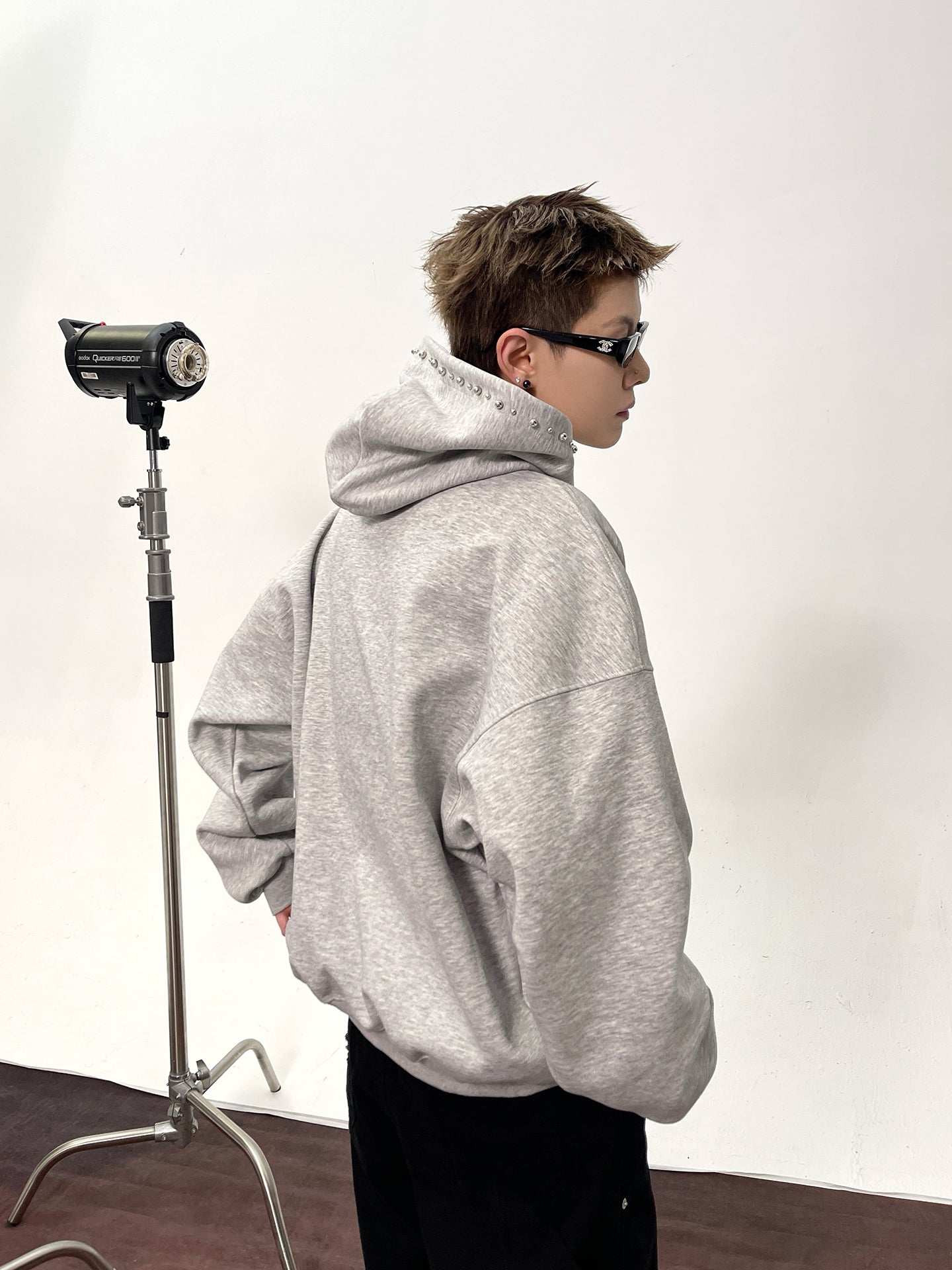 【評価★4.8以上／高品質】Rhinestone Logo Oversized Hoodie mry001901