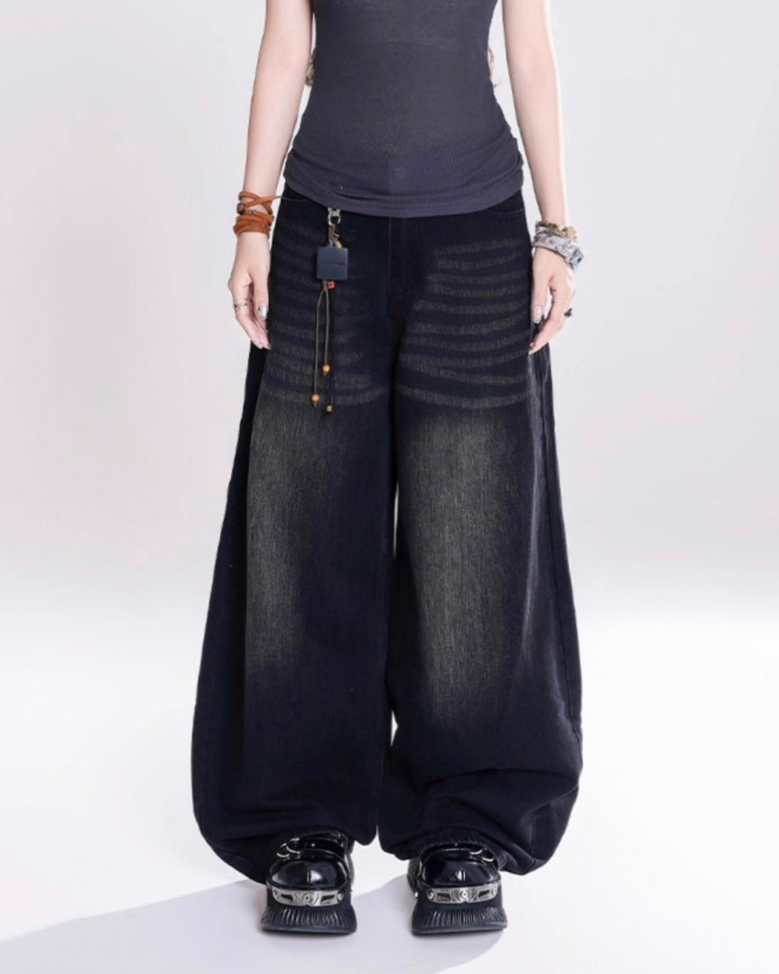 【COVER:FIT】 Courage Embroidered Wide-Leg Denim Pants mry001867
