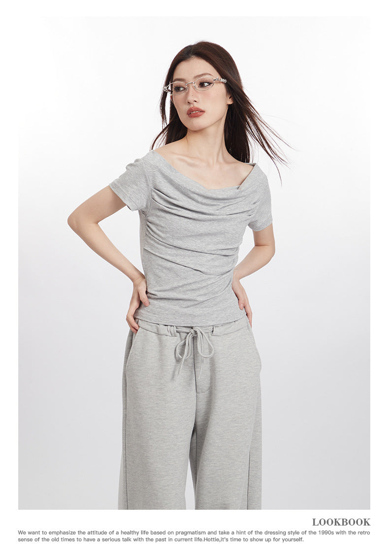 【2color】Silhouette Flow Draped T-Shirt mry001688