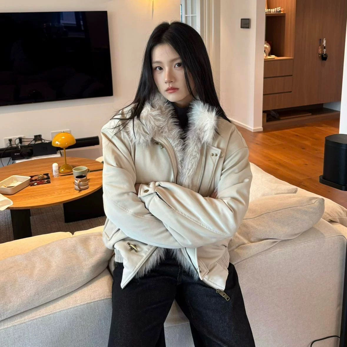 【イチオシアイテム🌟】 Fireman Toggle Hook Fur Jacket mry001989