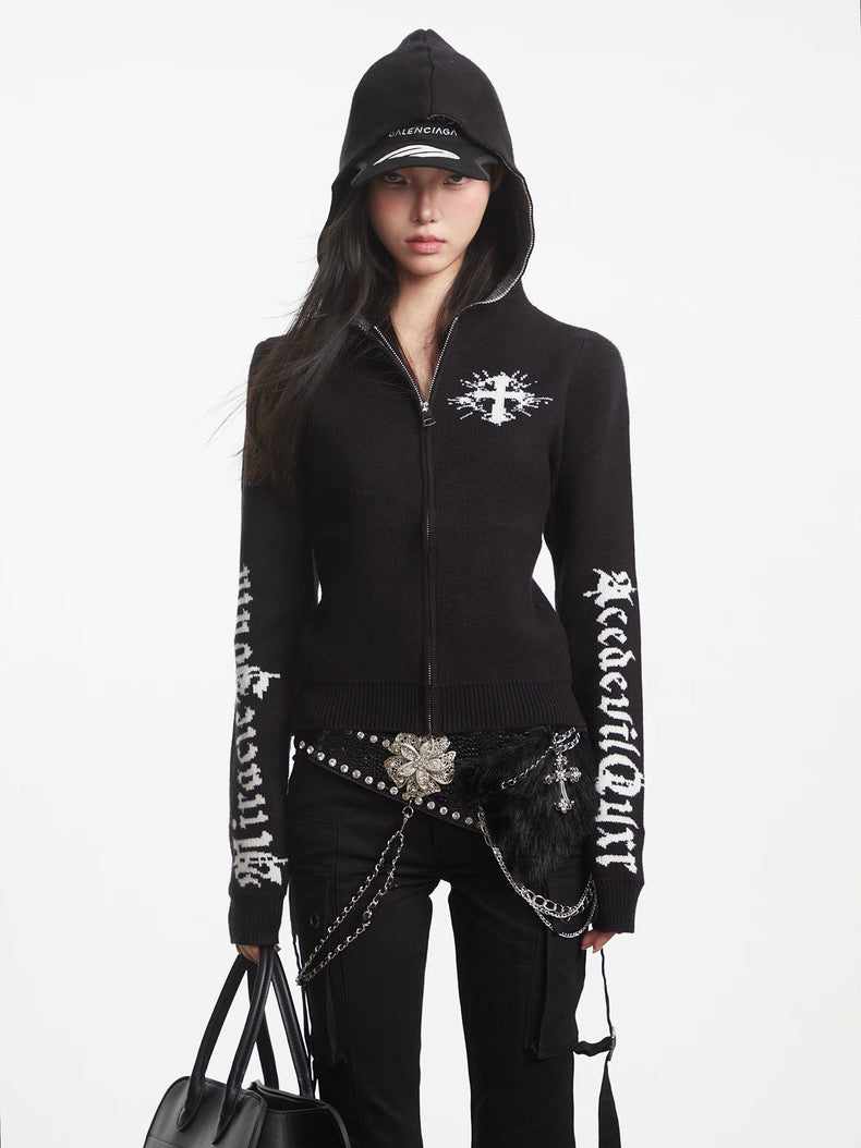 【評価★4.8以上／Top】Gothic Knit Zip Jacket mry001930