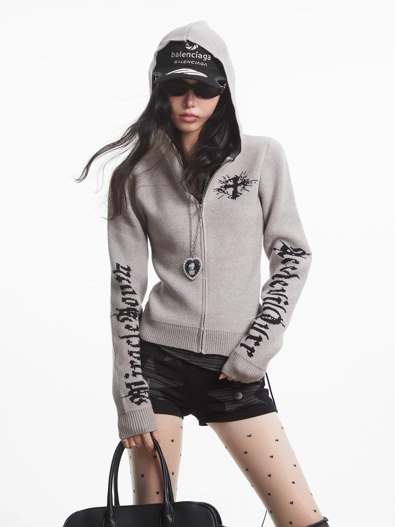 【評価★4.8以上／Top】Gothic Knit Zip Jacket mry001930