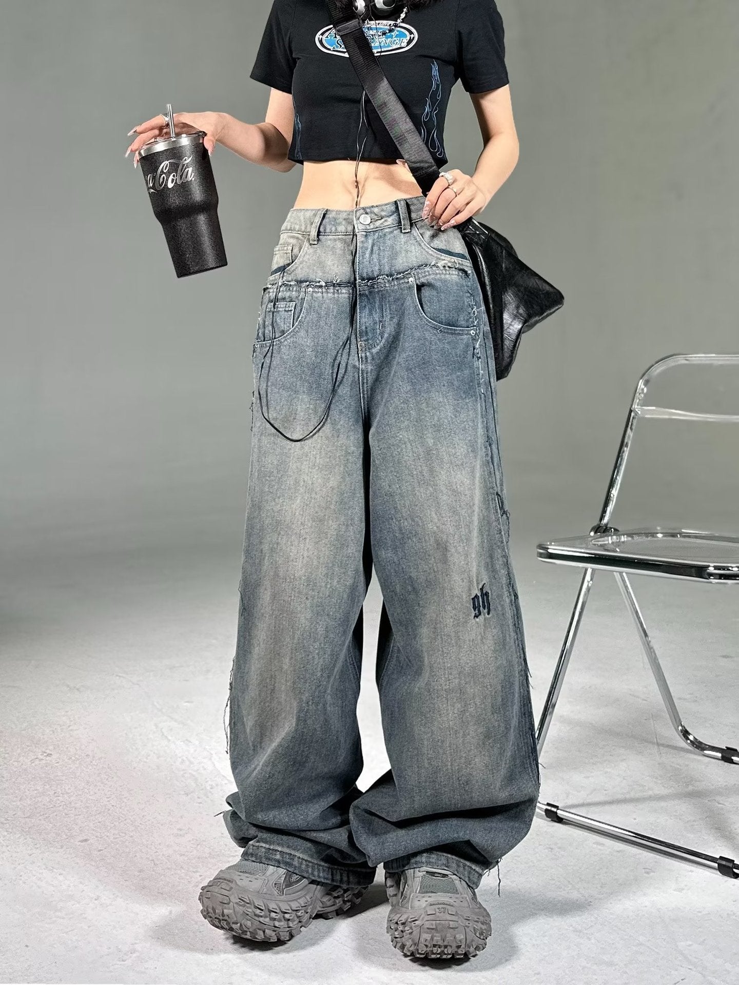 【COVER:FIT】Vintage Fade Loose Fit Denim Pants mry001781