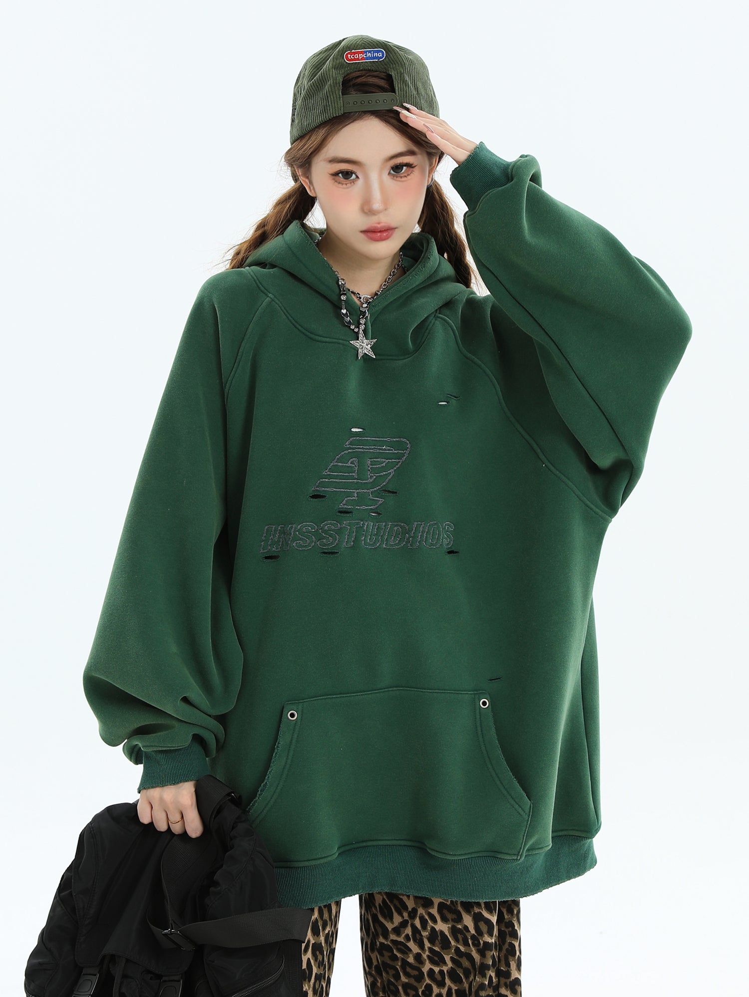 【評価★4.8以上／Tops】Washed Logo Oversized Hoodie mry001915