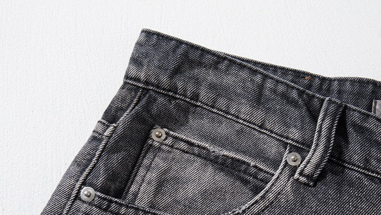 Extreme Distressed Wide-Leg Jeans mry001737