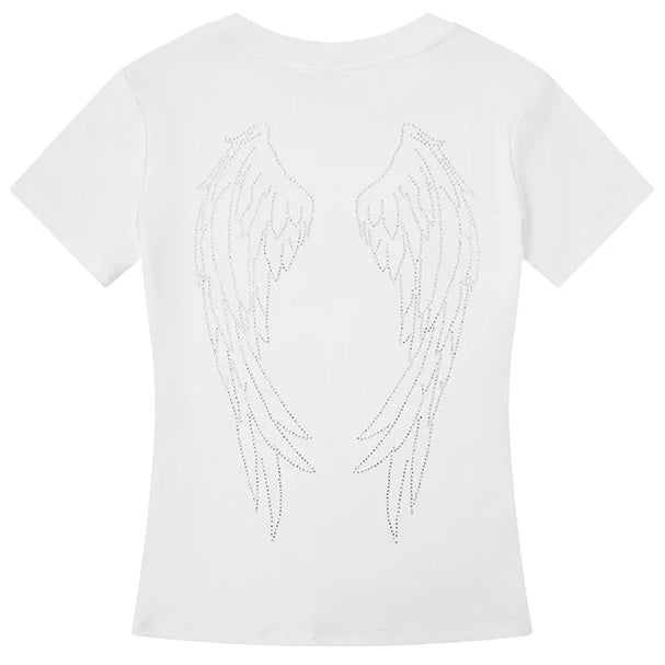 【トップス】ラインストーンロゴTシャツ mry002422