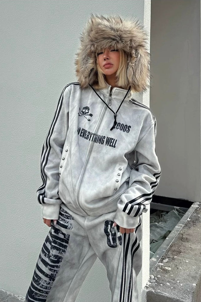 【Set-Up】Washed Pink Track Suit mry002169