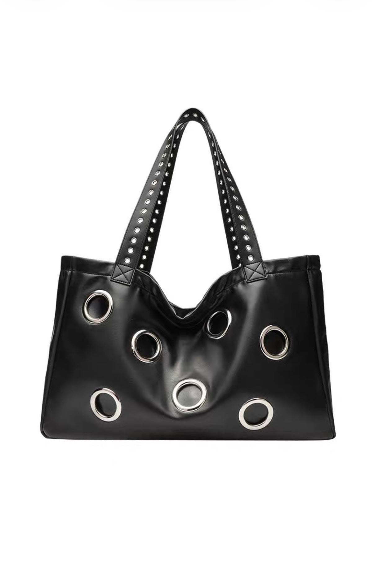 Grommet Detail Leather Tote Bag mry002266