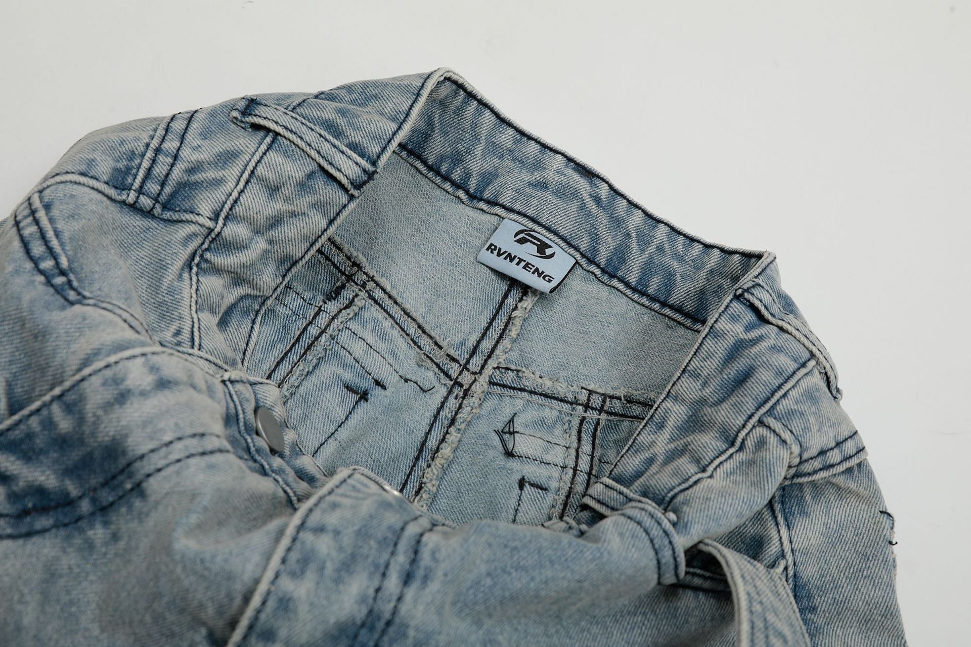 【2color】Shadow Buckle Wide Cargo Denim Pants mry001700