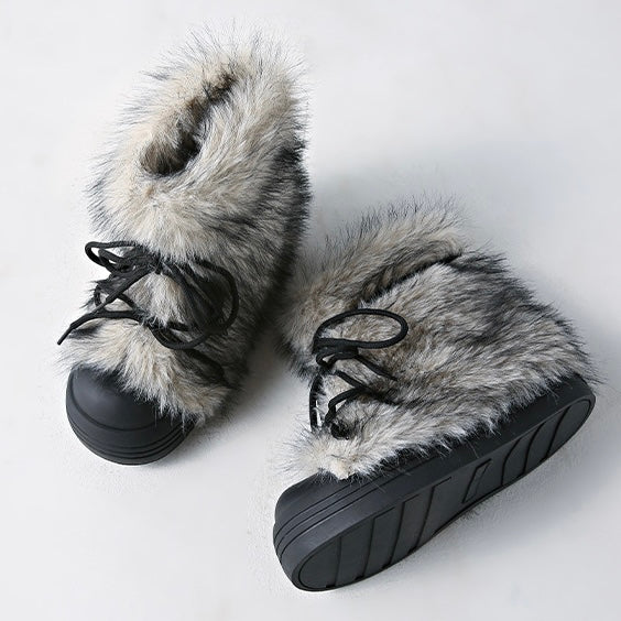 Cozy Faux Fur Street Platform Boots mry001974