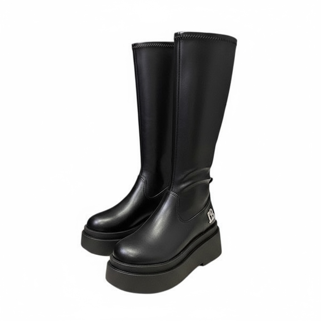 【2type】Smooth Leather Platform Boots mry001963