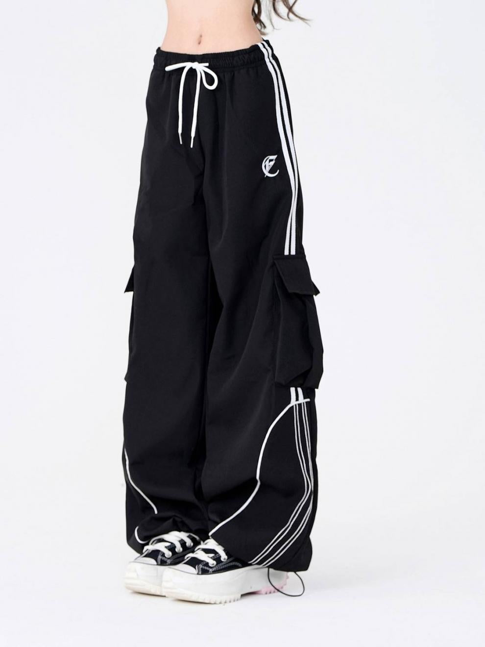 【2color】Track Line Cargo Wide Pants mry001730