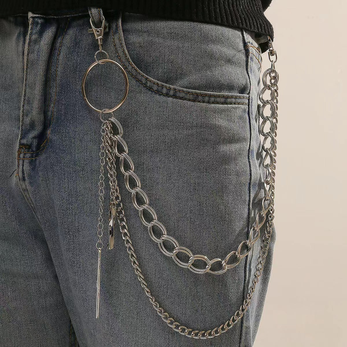 Feather Charm Double Layer Wallet Chain mry001920