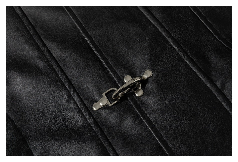 Vintage Leather Toggle Jacket mry001982