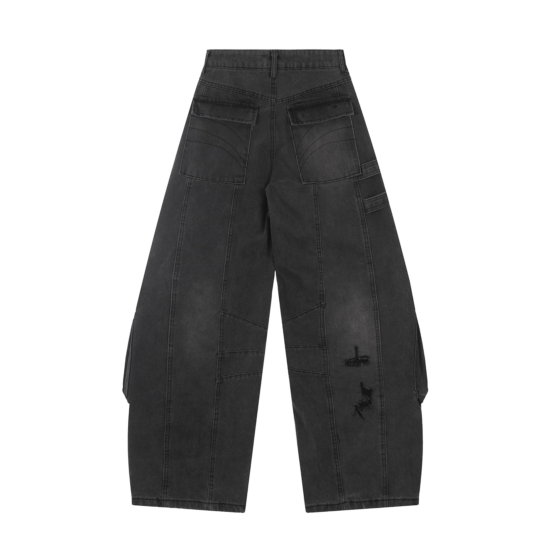 【2color】Shadow Buckle Wide Cargo Denim Pants mry001700