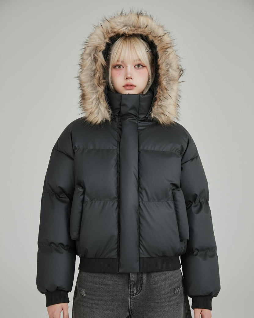 【2color】Faux Fur Hood Puffer Jacket mry001792