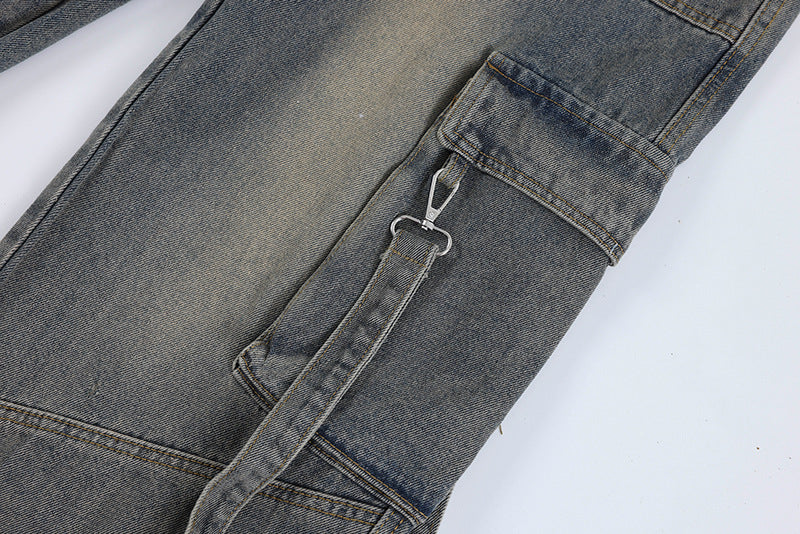 Gravity Strap Wide-Leg Denim Pants mry001702