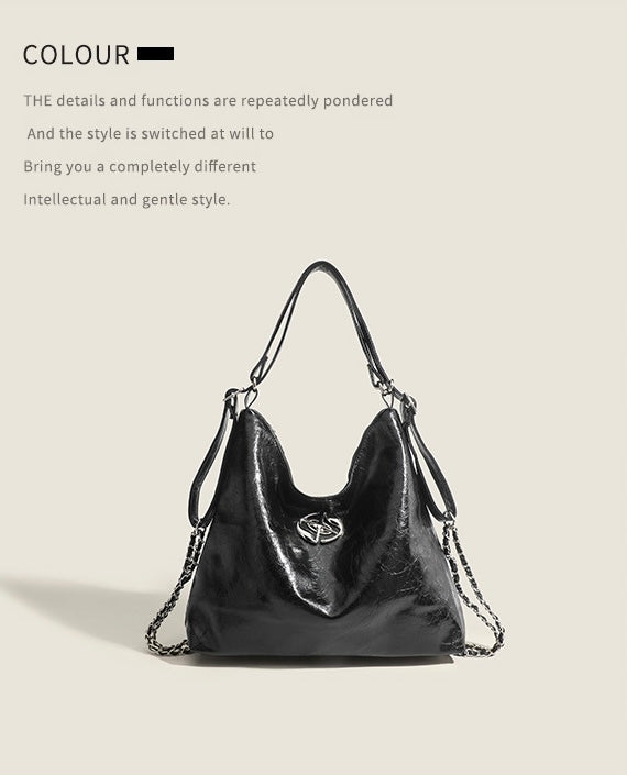 【2color】Lustrous Chain-Detail Shoulder Bag mry001665