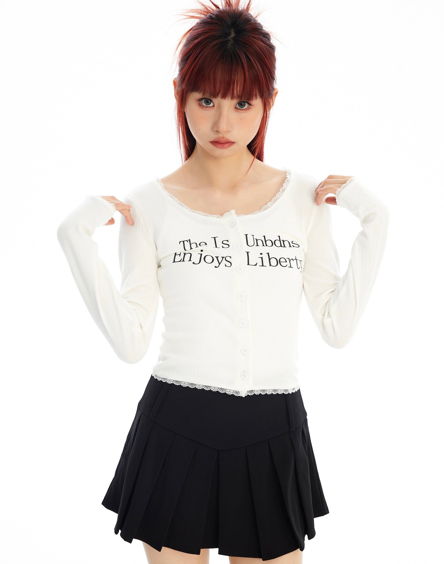 Lace Liberty Ribbed Cardigan mry001754