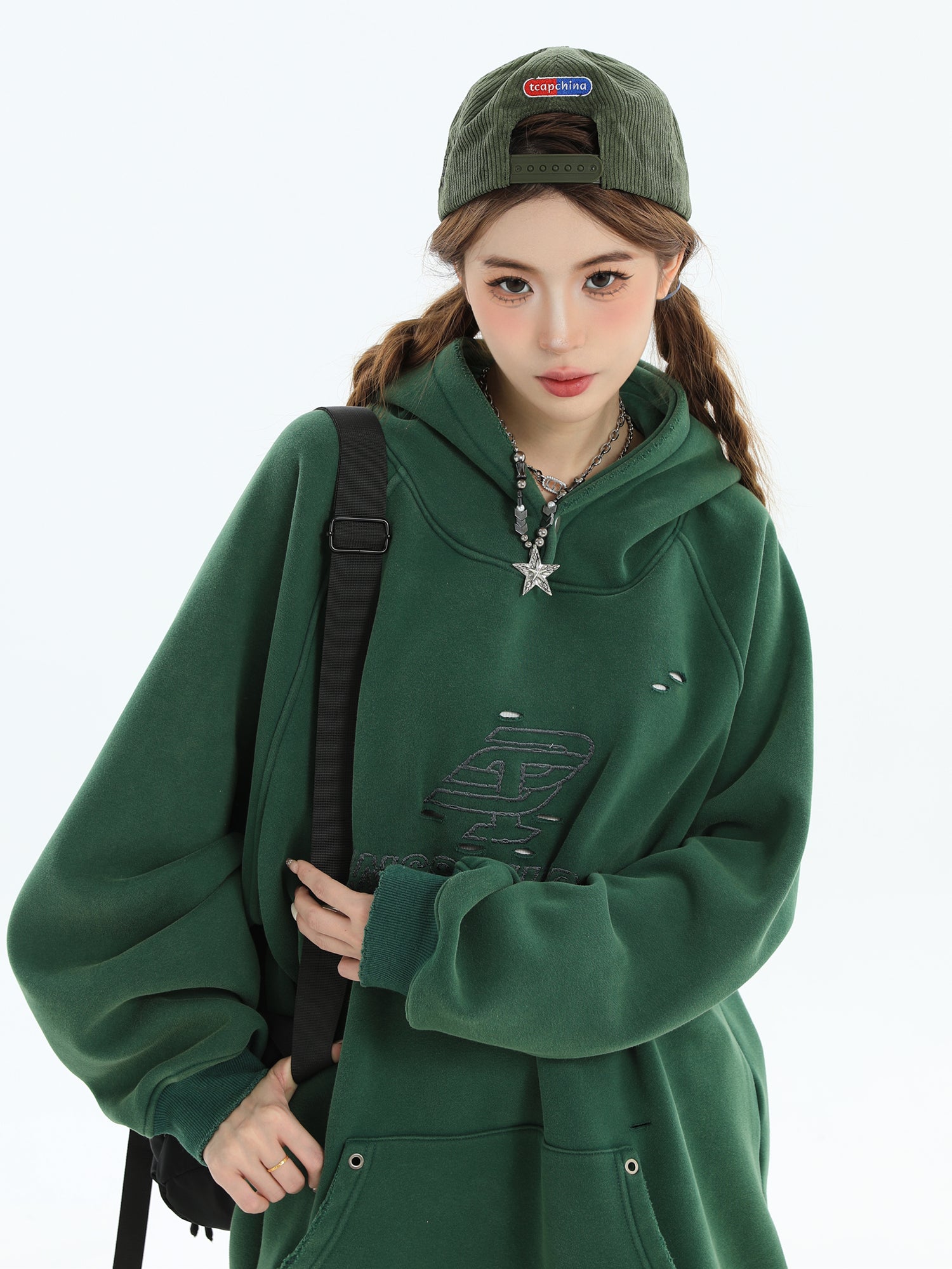 【評価★4.8以上／Tops】Washed Logo Oversized Hoodie mry001915