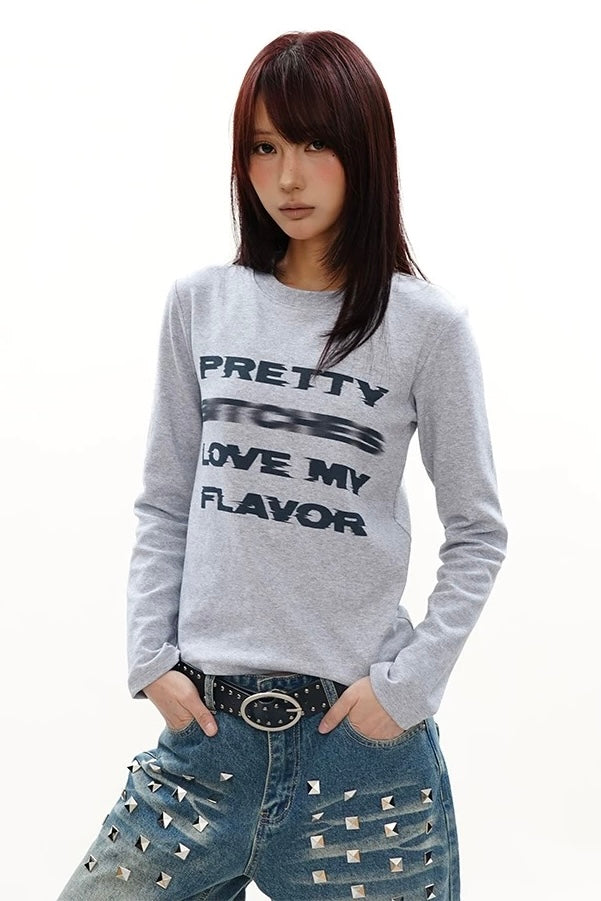 【トップス／2color】ブラーグラフィックロンT mry002309