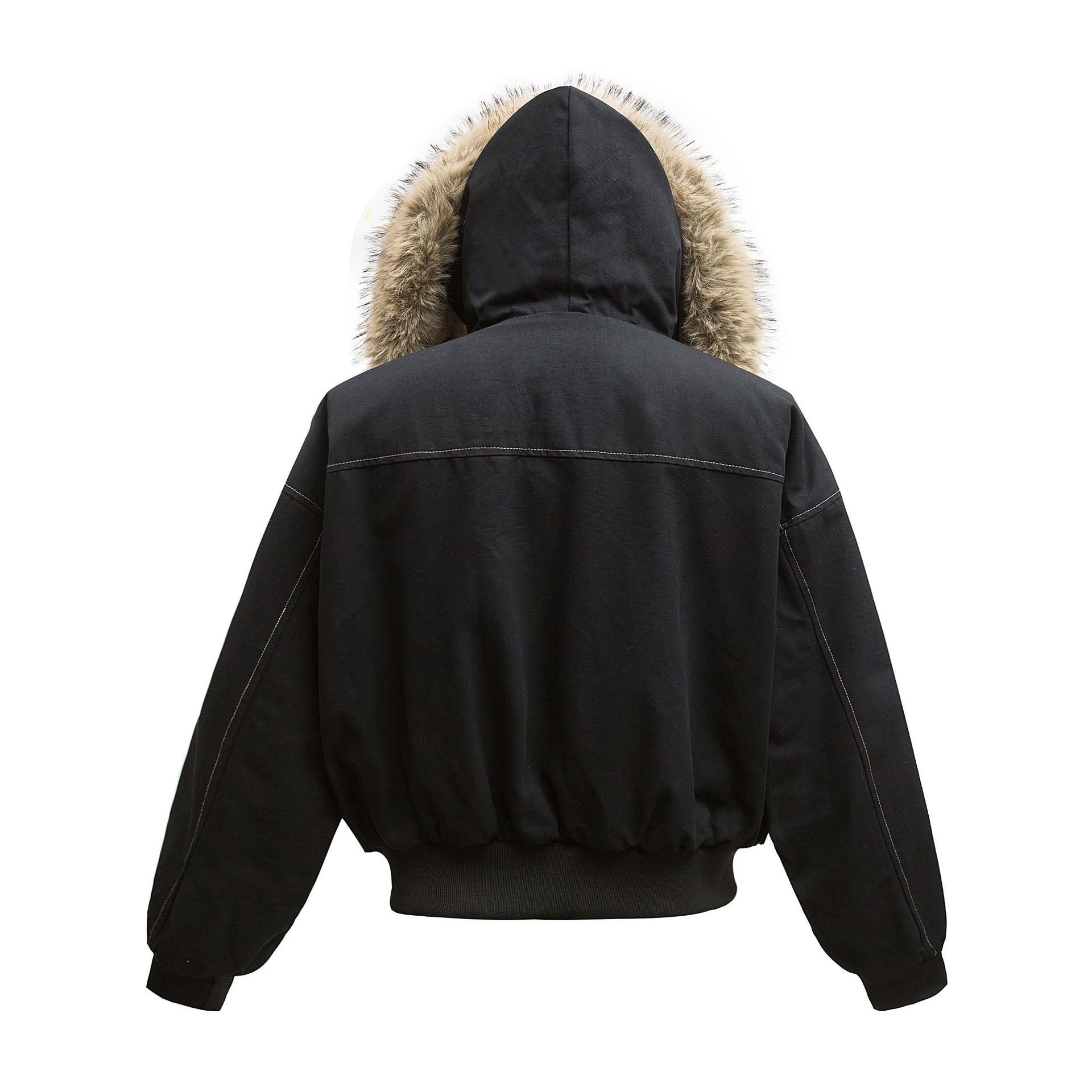 Fur Hooded Bomber Jacket mry001796