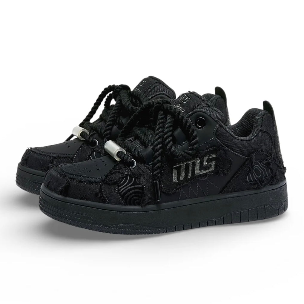 Black Rope Lace Sneakers mry002156