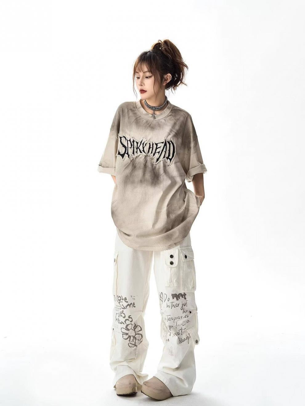 《数量限定価格🔥⚡️》2colorSPIKY HEAD Shadow Fade T-Shirt mry001677