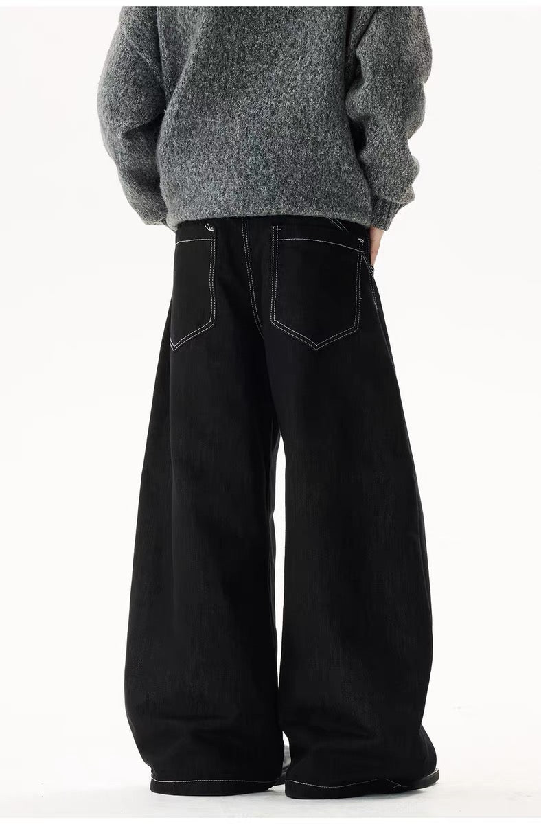 【ボトムス】バックルワイドデニムパンツ mry002435