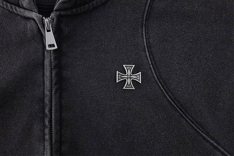 【評価★4.8以上／高品質】Vintage Wash Zip Hoodie mry001799