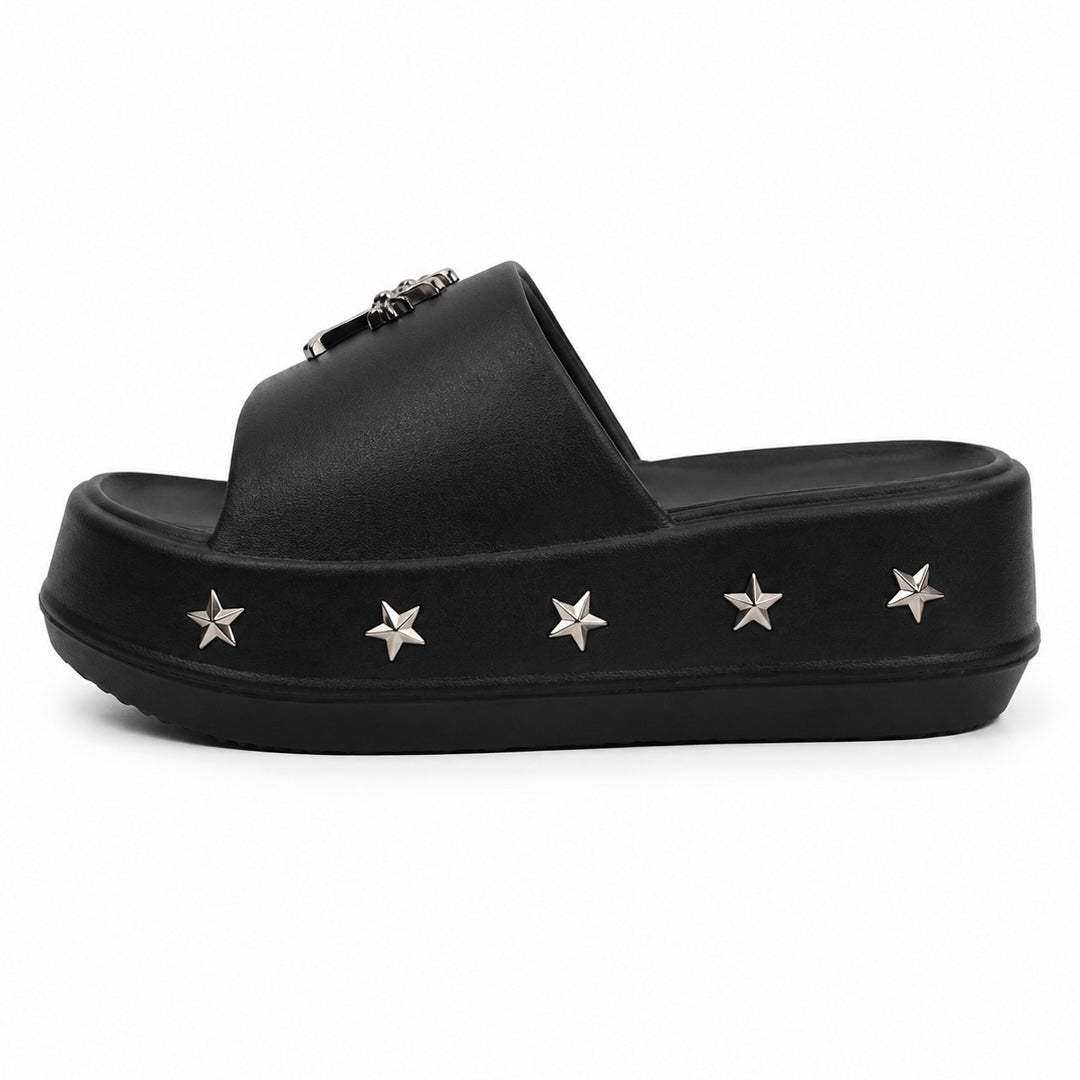 【再入荷】クロススタッズ サンダル（3.5cm UP）mry002519