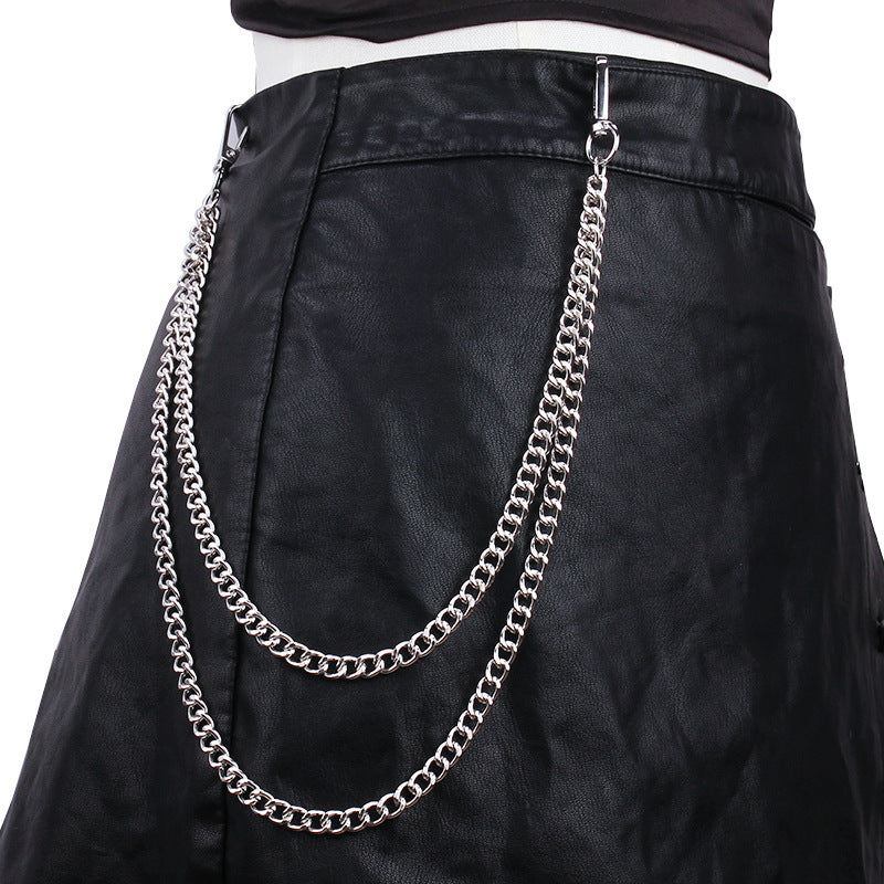 Double Layer Silver Wallet Chain mry001926