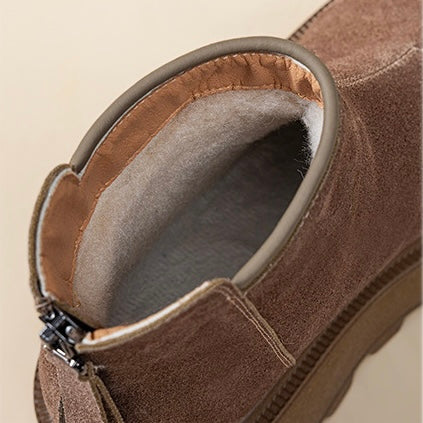 Chunky Platform Suede Ankle Boots mry001971