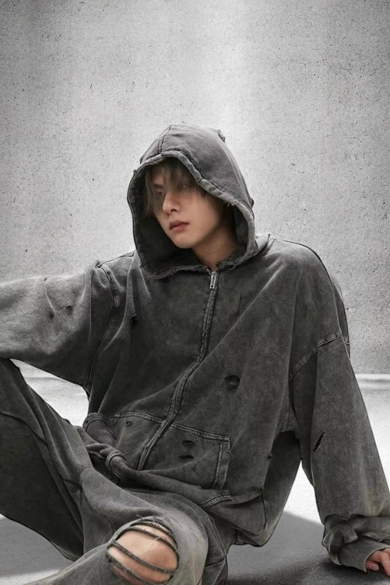 【特別価格 / Tops】Washed Damage Hoodie mry001595