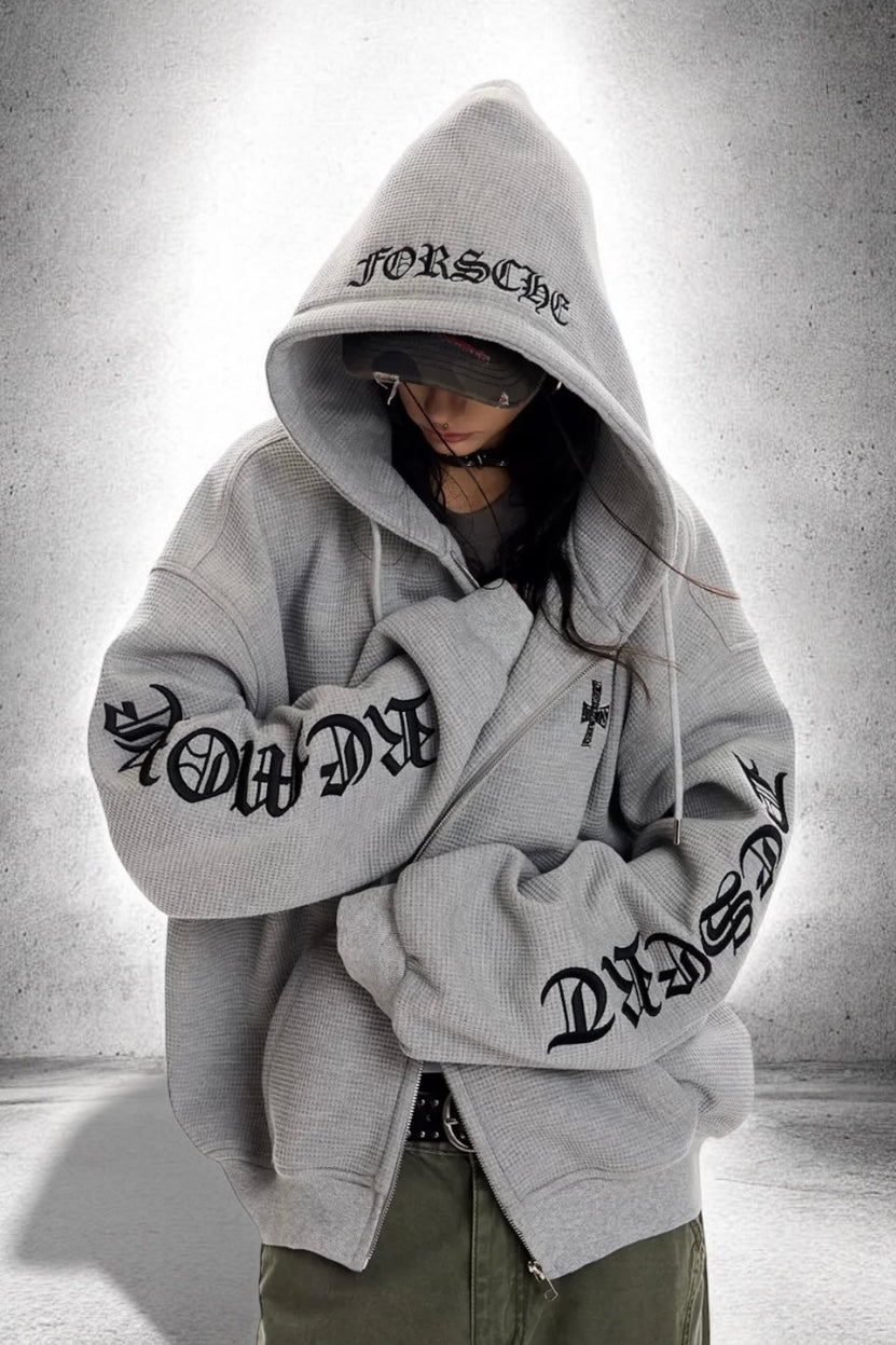 【評価★4.8以上／期間限定SALE】Back Letter Zip Hoodie mry001970