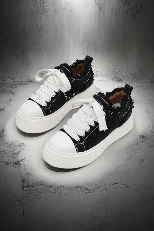 Raw Canvas Platform Shoes mry002165