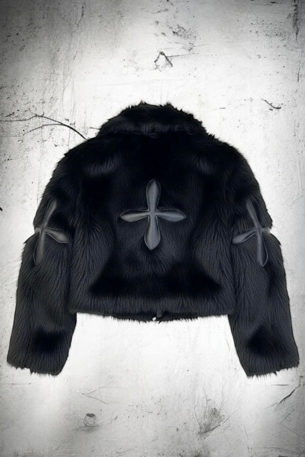 Cross Faux Fur Jacket mry002016