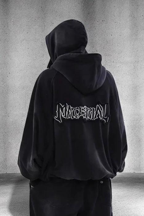 【評価★4.8以上／Tops】UNISEX DAMAGE DOLMAN ZIP HOODIE mry001907
