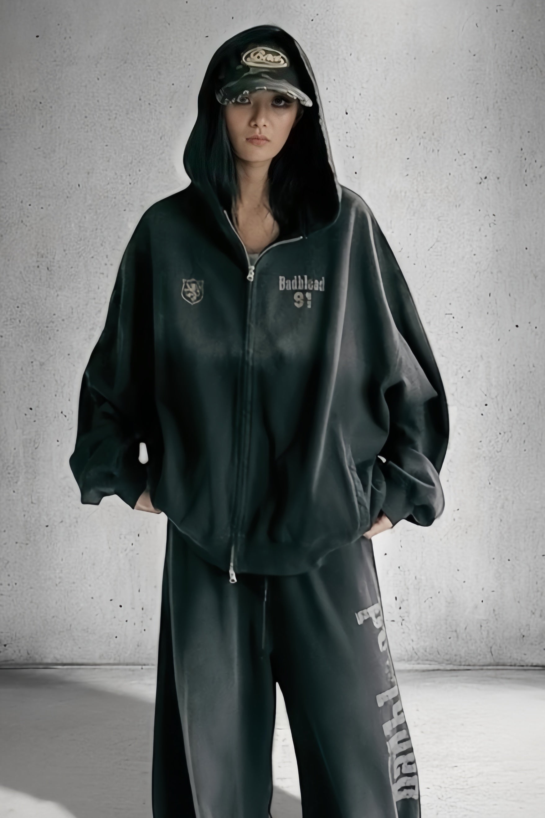 【Tops】Badblood Oversized Zip Hoodie mry001884