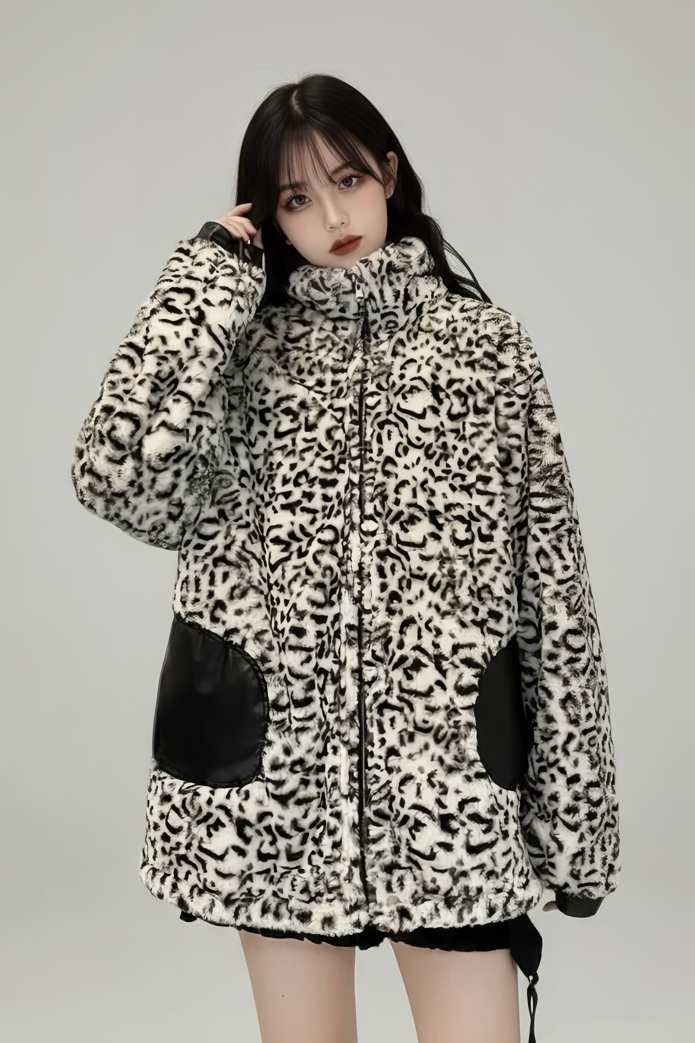 【ベストセラー / ２way】 レオパード柄リバーシブルアウター mry001420