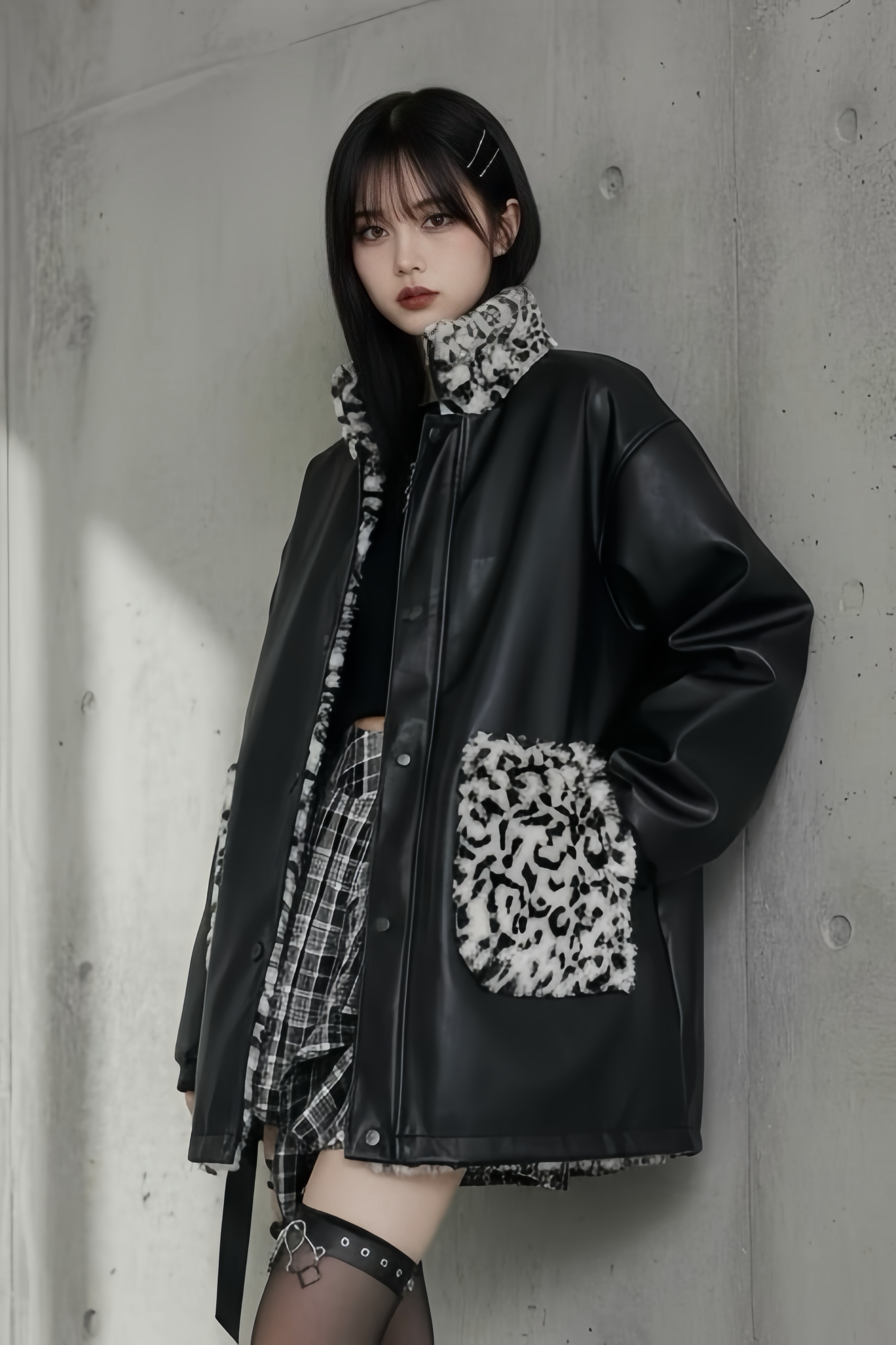 【ベストセラー / ２way】 レオパード柄リバーシブルアウター mry001420