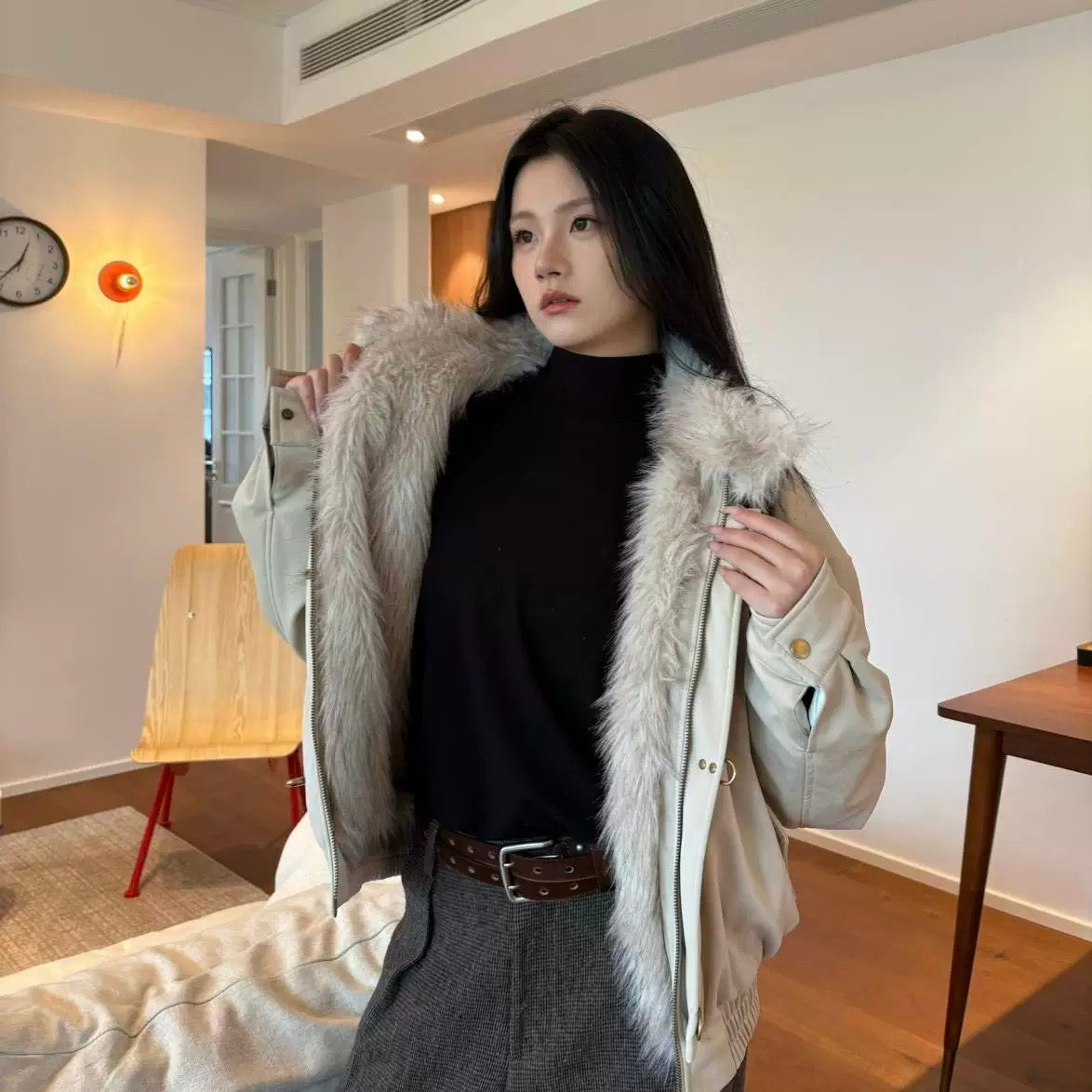 【イチオシアイテム🌟】 Fireman Toggle Hook Fur Jacket mry001989