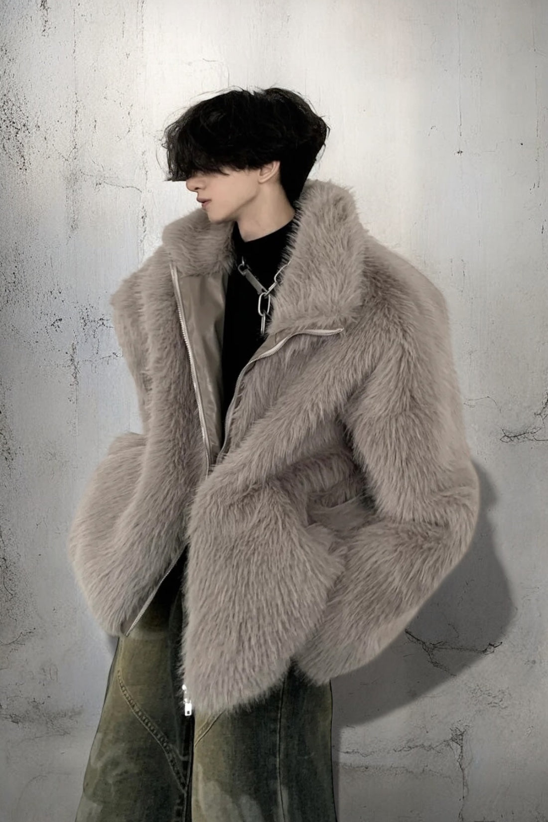 2color】Oversized Faux Fur Jacket mry001818