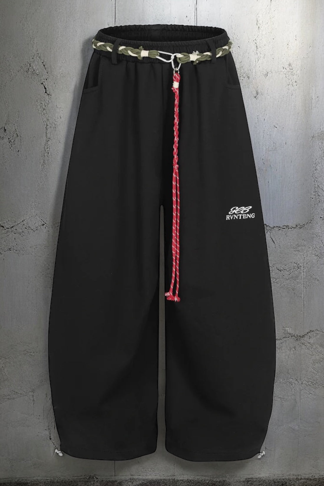 『SNS大人気パンツ💥』【2color】Belt Rope Wide Leg Sweatpants mry001805